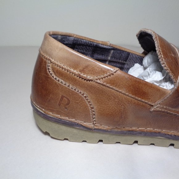Roan Size 11 M FAULKNER Tan Rustic Leather Slip On Loafers New Men\'s Shoes main image 4